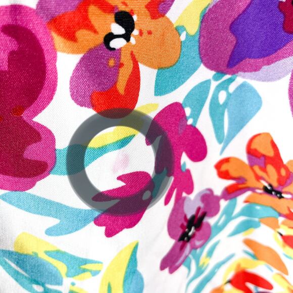 More to Come Sonya Cutout Dress White Purple Floral Mini Long Sleeve Sz M - Picture 12 of 16